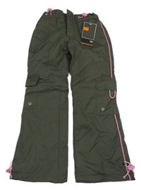 Nové - tmavošedé šusťákové zateplené kalhoty 