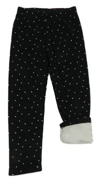 Černé vzorované plyšové zateplené legíny Topolino