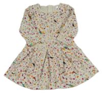 Šedo-barevné teplákové květované šaty s papoušky C&A