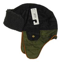 Nové - Černo-khaki šusťáková zateplená beranice Next