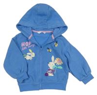 Modrá propínací mikina s králíky a kapucí M&S