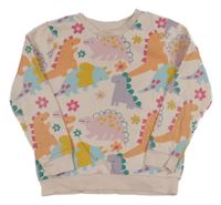 Světlerůžovo-barevná mikina s dinosaury George