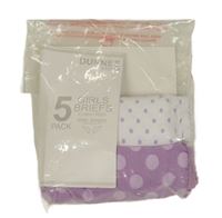 Nové - 2x kalhotky - bílé puntíkaté + fialové dunnes