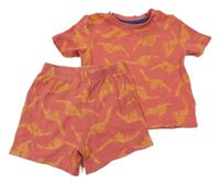 2 set - červené tričko s dinosaury + kraťasy Primark