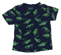 Tmavomodré tričko s dinosaury Primark