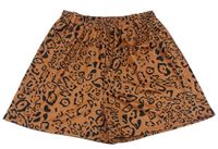 Oranžovo-černé sportovní kraťasy s leopardím vzorem Shein