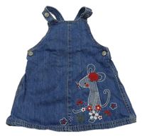 Modré laclové riflové šaty s myškou Mothercare