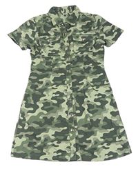 Khaki-mintové army riflové šaty Page one young