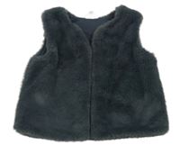 Antracitová kožešinová podšitá vesta River Island