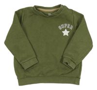 Khaki mikina s hvězdou a nápisem F&F