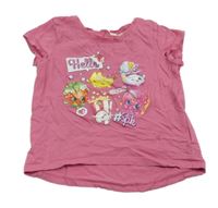 Růžové tričko s obrázky H&M