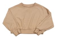 Růžová žebrovaná crop mikina Next