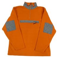 Oranžovo-šedá fleecová funkční mikina 