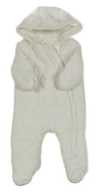 Bílá prošívaná zateplená kombinéza s kapucí George
