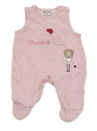 Růžové sametové dupačky s myškou 