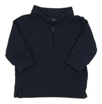 Tmavomodá mikina s límečkem Next