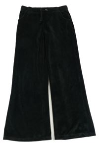 Černé plyšové flare tepláky F&F