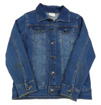 Tmavomodrá tepláková riflová bunda 