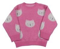 Růžový svetr s kočičkami Nutmeg