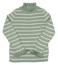 Světlezeleno-bílý pruhovaný žebrovaný svetr Primark