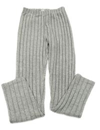 Šedé žebrované úpletové legíny Shein