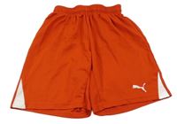 Červeno-bílé sportovní kraťasy s logem Puma