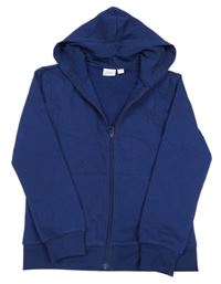 Tmavomodrá propínací mikina s kapucí Alive