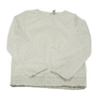 Bílo-stříbrná puntíkatá šifonová halenka Yigga