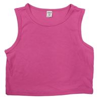 Růžový žebrovaný crop top Shein