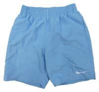 Světlemodré plážové kraťasy s logem Nike 