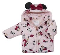 Světlerůžová šusťáková zimní bunda s Minnie a kapucí Primark