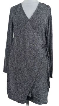 Dámské černo-stříbrné zavinovací šaty H&M