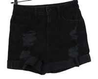 Dámské černé riflové kraťasy s prošoupáním Hollister 