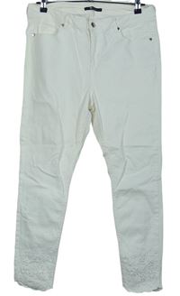Dámské bílé elastické skinny rifle s madeirou V by Very