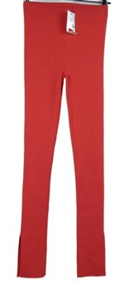 Nové - Dámské tmavorůžové žebrované pletené legíny Primark