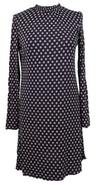 Dámské tmavomodro-červené kytičkované šaty M&S