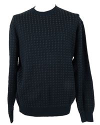 Pánský tmavomodro-béžový vzorovaný svetr M&S