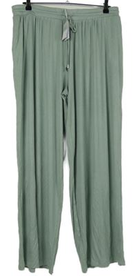 Nové - Dámské světlezelené žebrované teplákové kalhoty Primark 