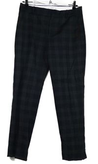 Dámské tmavomodré kostkované chino kalhoty Mango 