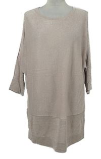 Dámská starorůžová třpytivá svetrová tunika s průstřihy na ramenou Next 