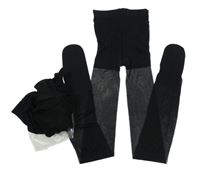 Nové - 3x Dámské černé silonky 