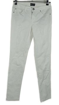 Dámské bílé skinny rifle s prošoupáním Laura Scott