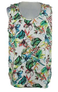 Dámský bílo-barevný květovaný top TU 