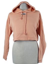 Dámská světlerůžová crop mikina s logy a kapucí Adidas