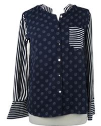 Dámská tmavomodro-bílá pruhovaná halenka Pimiable 