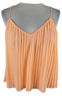 Dámský světleoranžový šifonový plisovaný top Topshop 