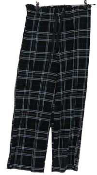 Dámské černo-modré kostkované plisované culottes kalhoty Primark 
