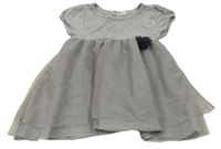 Šedá bavlněno/tylová tunika zn. H&M