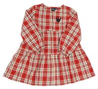 Červeno-růžovo-modré kostkované šaty s Minnie Disney