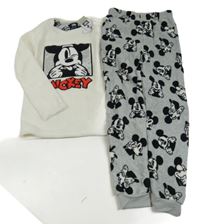 Nové- Bílo-šedé chlupaté pyžamo s Mickey Mousem Disney